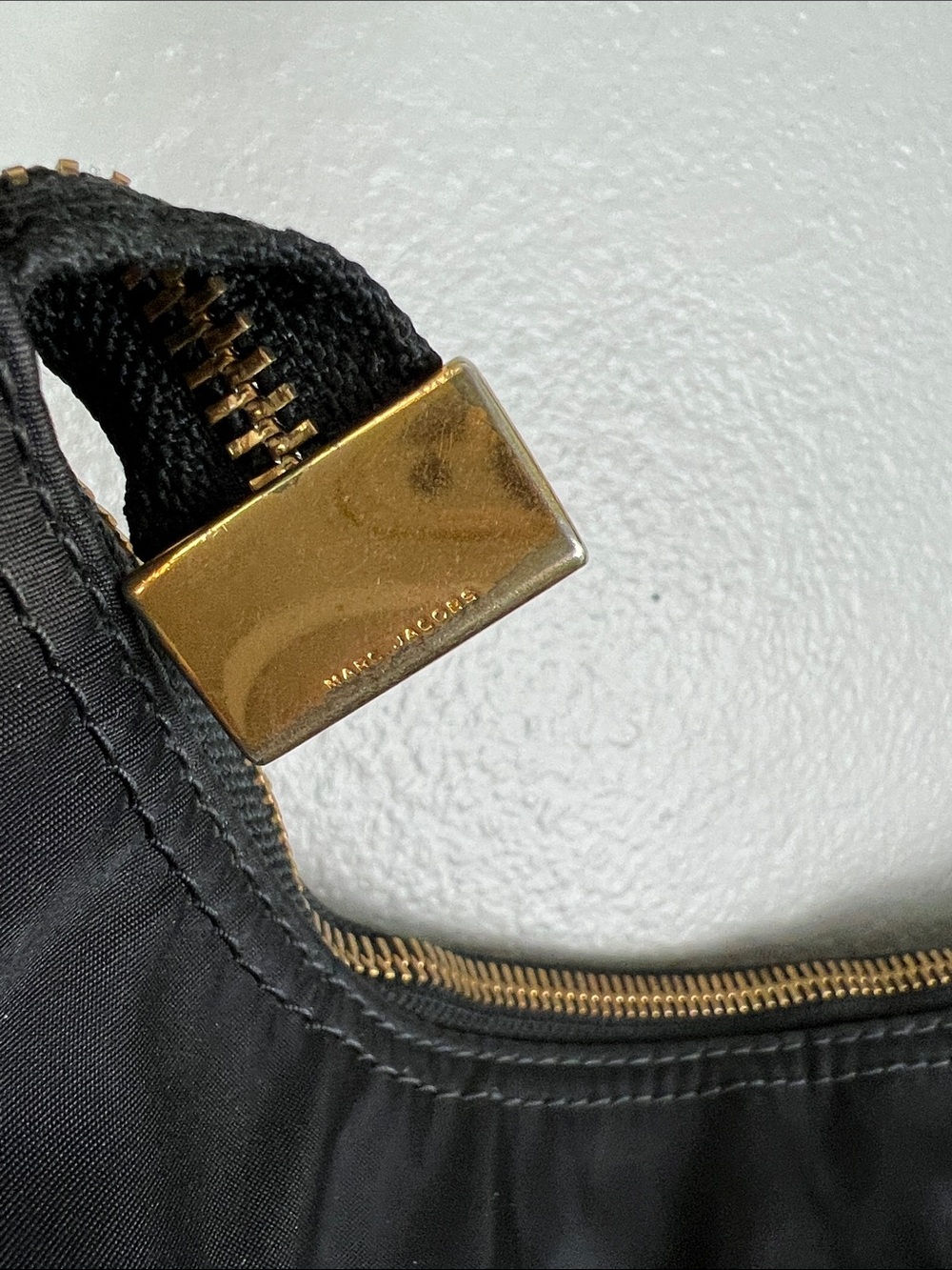 Marc Jacobs Black Nylon Hobo Shoulder Bag with Gold Tone Hardware - Picture 7 of 16